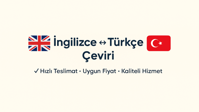 İngilizce Türkçe çeviri hizmeti sunmaktayım