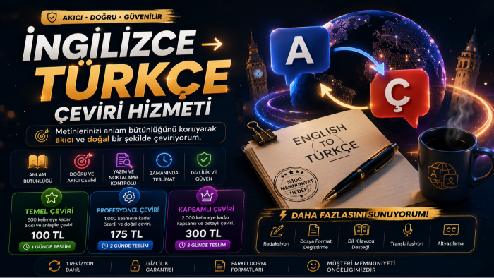 istediğiniz metinleri dilediğiniz şekilde çevirebilirim