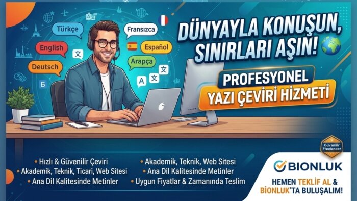 profesyonel İngilizce Türkçe çeviri, metin yazarlığı yaparım