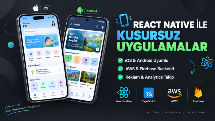 React Native ile iOS/Android mobil uygulama geliştirebilirim