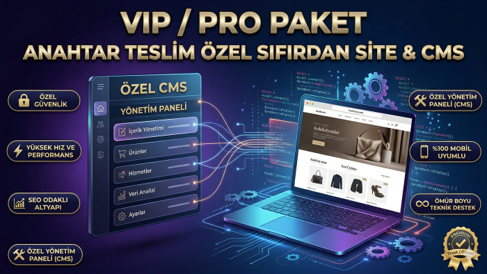 vip anahtar teslim ve özel cms üretirim