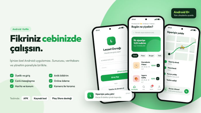 Kotlin ile Android mobil uygulama geliştiririm