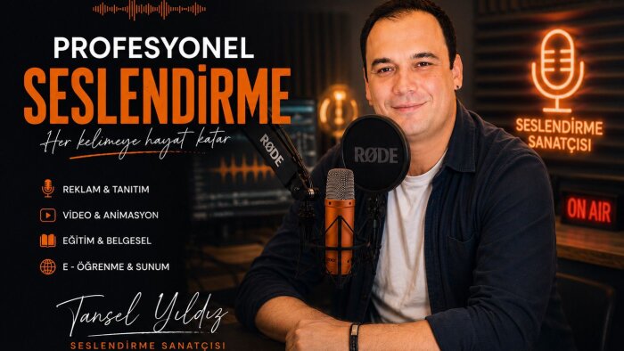 reklam, tanıtım ve kurumsal seslendirme yapıyorum