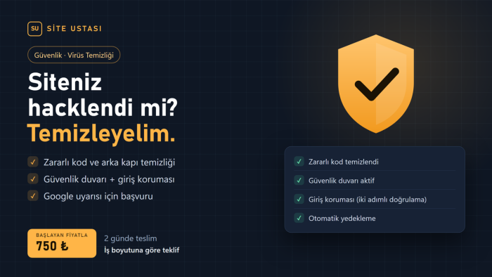 WordPress sitenizi virüs ve zararlı koddan temizlerim