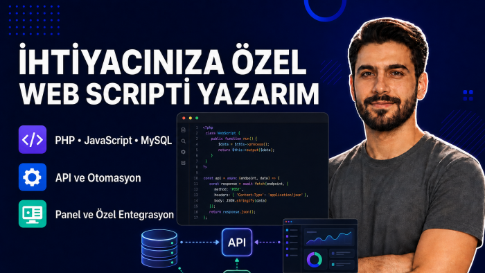 ihtiyacınıza özel web scripti yazabilirim