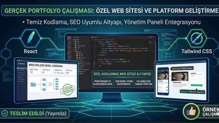 işletmeniz için özel kodlanmış modern web site geliştiririm