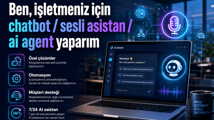 işletmeniz için ai asistan/sesli ai asistant yaparım