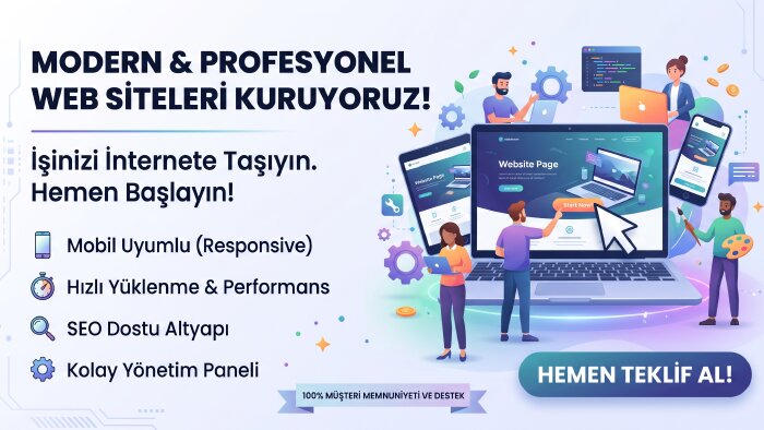 markanıza özel, hızlı ve profesyonel web sitesi kurarım