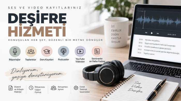 ses ve video kayıtlarınızın deşifresini yapabilirim