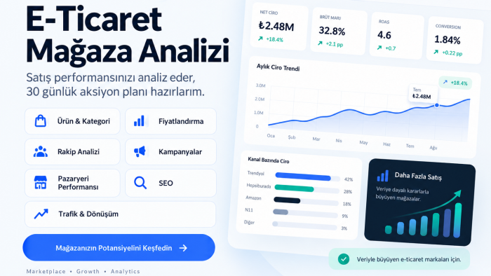 E-ticaret mağazanızı analiz eder, aksiyon planı hazırlarım