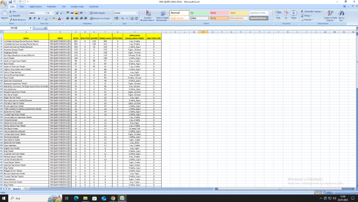 Excel dosyalarınızı düzenli ve temiz hale getiririm