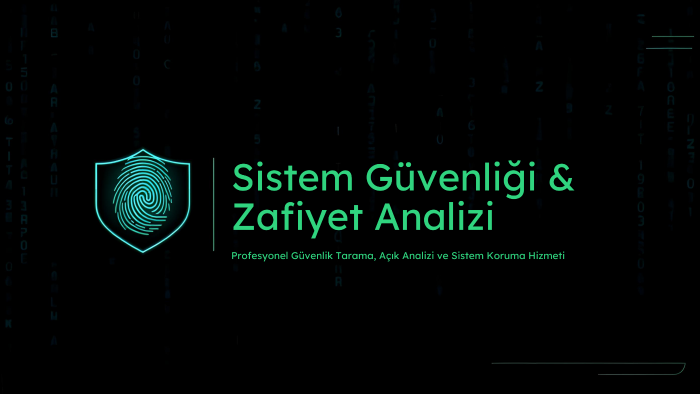 sistem güvenliği ve zafiyet analizi hizmeti sunuyorum