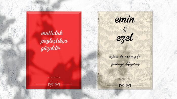 size profesyonel olarak davetiye tasarımı yapabilirim