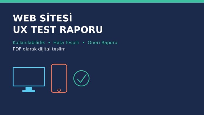 web siteni test edip UX raporu hazırlarım