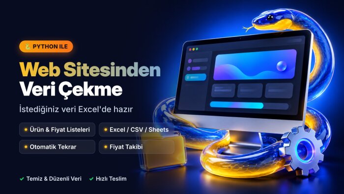 Python ile web sitelerinden veri çeker, Excel'e aktarırım