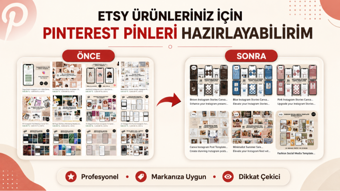 Etsy satışlarınız için Pinterest hesabınızı kurabilirim