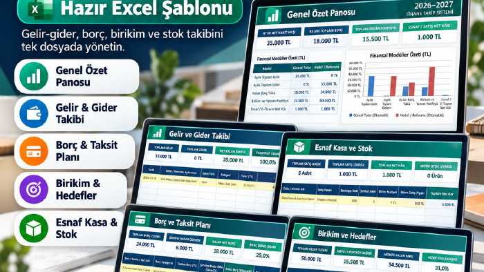 Excel ile bütçe borç ve stok takibi hazırlıyorum