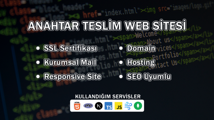 özel kodlanmış anahtar teslim web sitesi hizmeti sunuyorum