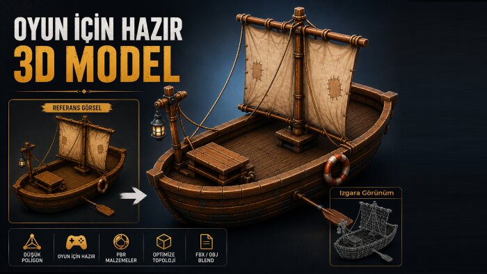 düşük poligonlu, oyuna hazır 3D modeller hazırlıyorum