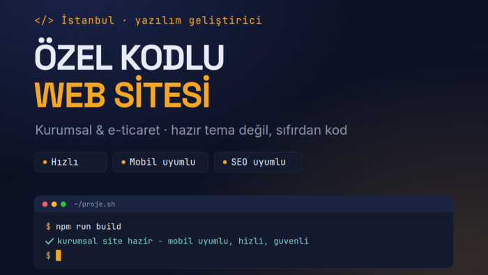 kurumsal ve e-ticaret için özel kodlu web sitesi yaparım