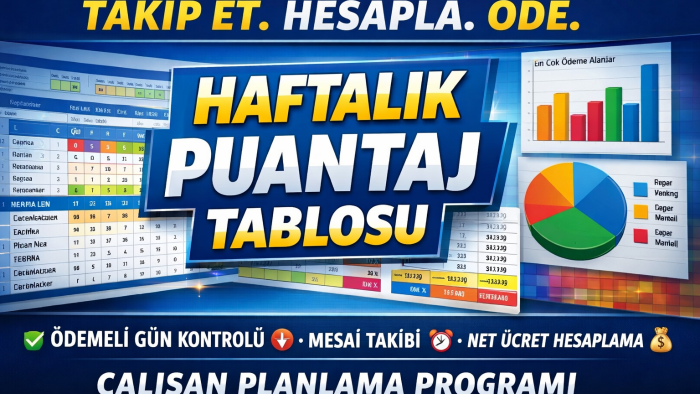 istediğiniz alana özel maaş puantaj exceli oluştururum