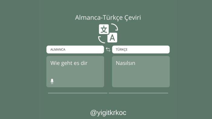 Almancadan Türkçeye ve Türkçeden Almancaya çevirebilirim