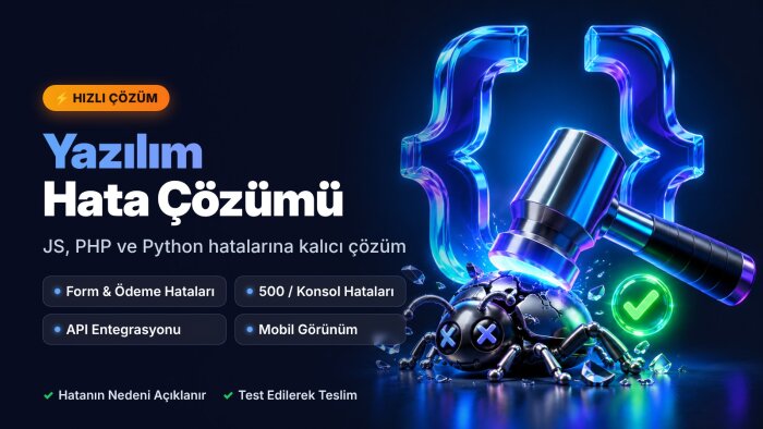 web sitenizdeki JavaScript ve PHP hatalarını çözerim