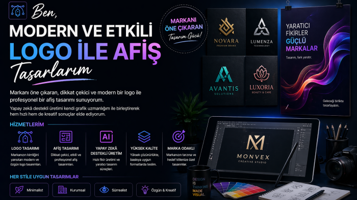  modern ve etkili logo ile afiş tasarlarım