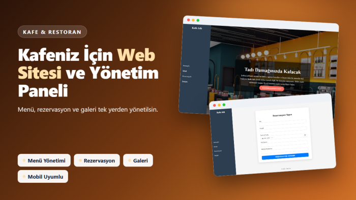 kafeler için yönetim paneli tasarlayıp geliştiririm