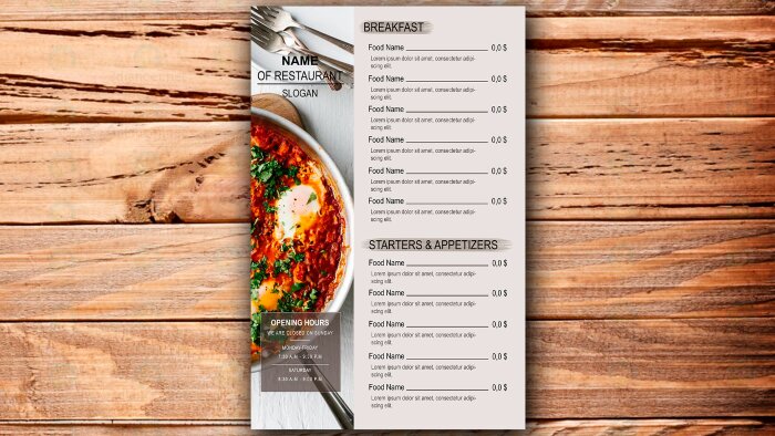 restoranınız için özel ve çekici menüler tasarlarım