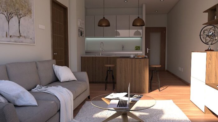 mimari iç mekan mutfak salon 3d proje yaparım