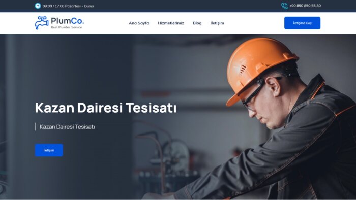 admin panelli profesyonel tesisatçı web sitesi yapabilirim
