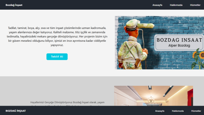 ozgun tasarim ile full stack web sitesi tasarlayabilirim