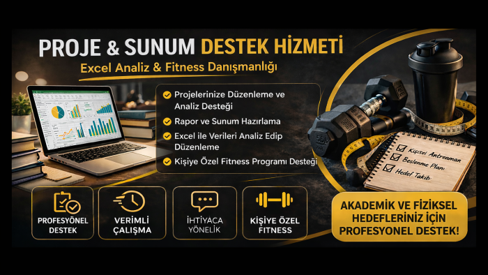  proje sunum ve Excel desteği sunarım
