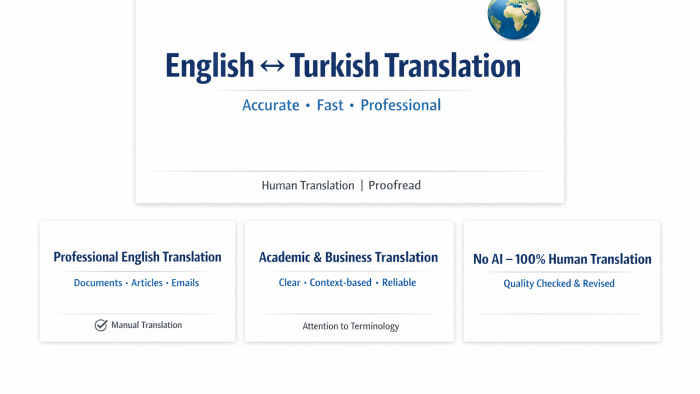 İngilizce Türkçe metin çevirisi yapıyorum