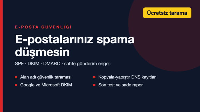 SPF ve DMARC ile e-postanızın spama düşmesini önlerim