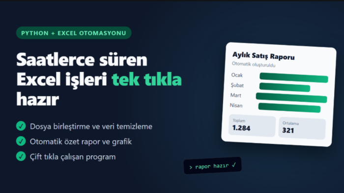 Excel işlerinizi Python ile otomatik hale getiririm