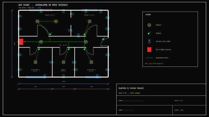 Sahada uygulanabilir AutoCAD elektrik proje çizimi yapacağım