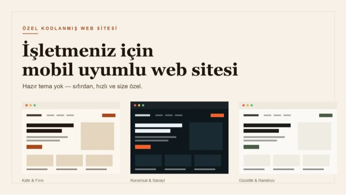 işletmeniz için mobil uyumlu özel web sitesi kodlarım