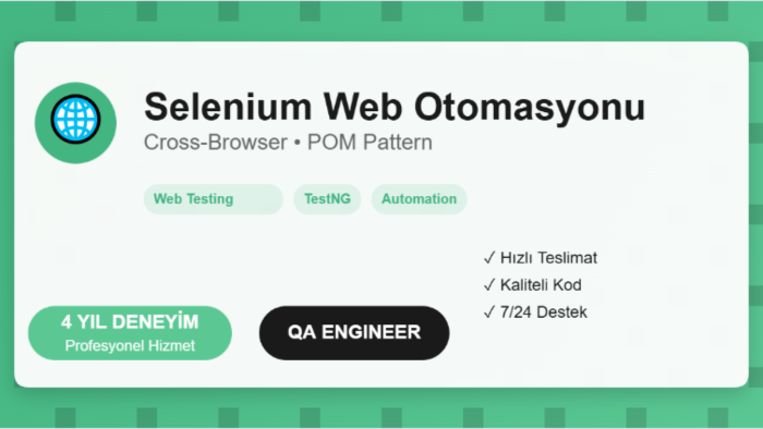 Selenium ile web otomasyonları geliştirebilirim