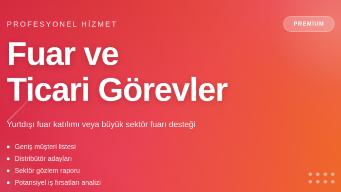 yurtdışı fuarlarda müşteri görüşmeleri yapar rapor sunarım