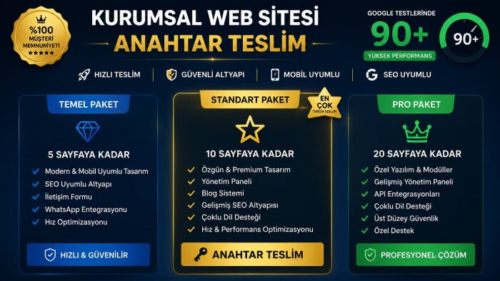 işletmeniz için profesyonel kurumsal web sitesi yapıyorum