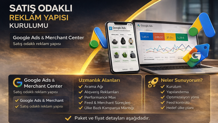 Google Ads ve Merchant Center kurar ve yönetirim