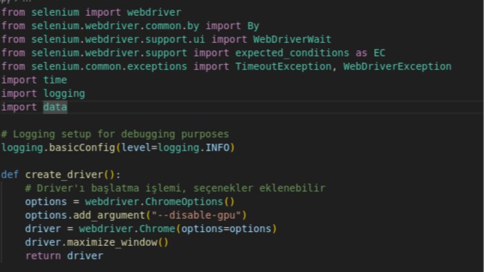 Python Selenium ile her şeyi yapabilirim