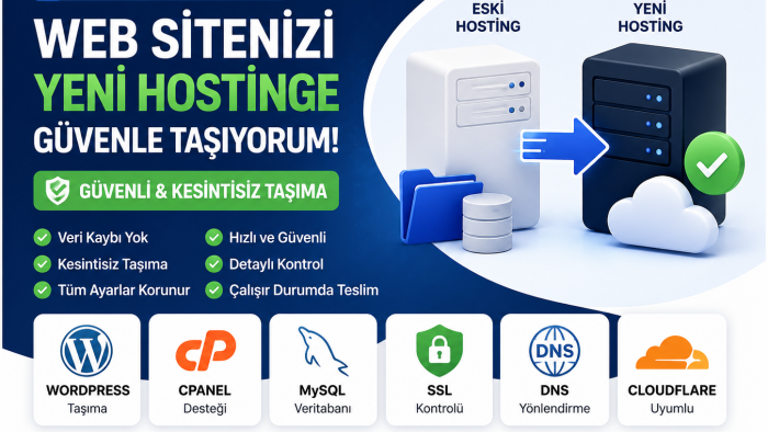 web sitenizi yeni hostinge sorunsuz taşıyabilirim