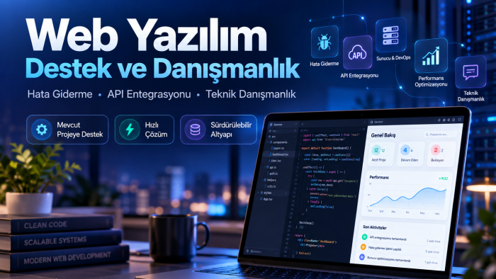 web yazılım desteği ve teknik danışmanlık sağlarım