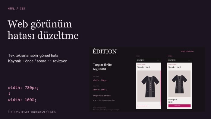 web sayfanızdaki basit görünüm hatasını düzeltirim