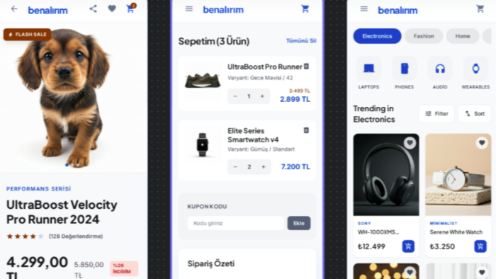 kısa sürede mobil uygulama ve website tasarımı yaparım