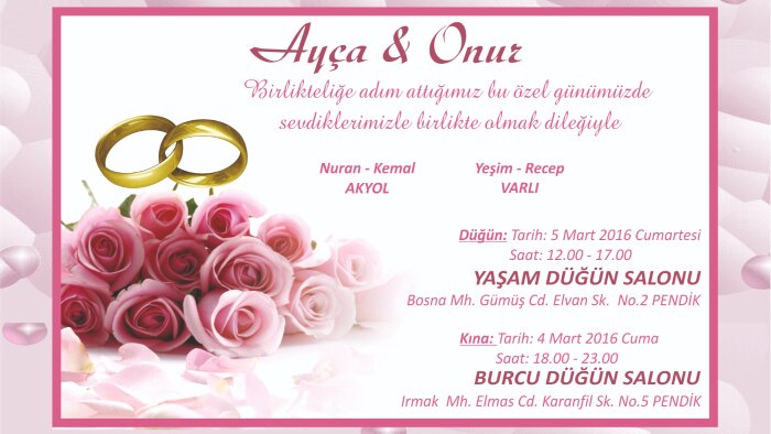 davetiyenizi profesyonel şekilde hazırlayabilirim