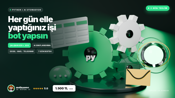işinizi yapay zekâ ve python ile otomatikleştiririm